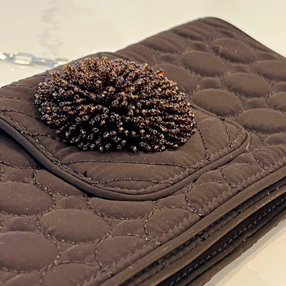 Vera Bradley Dazzle Clutch Espresso Quilted Clutch‎ - Picture 6 of 7